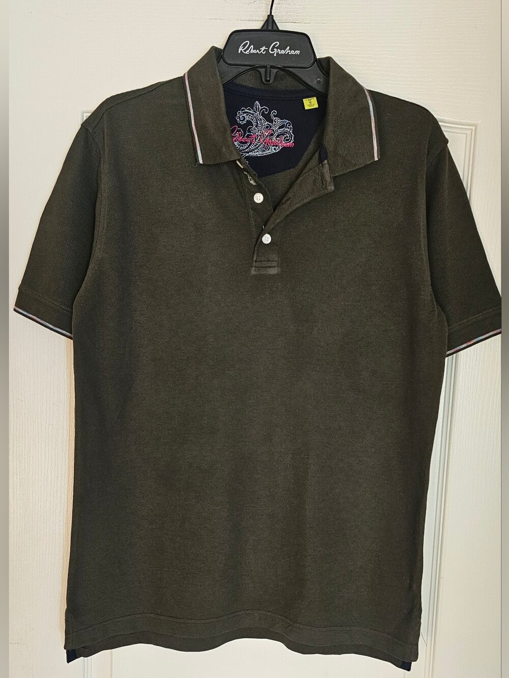 Robert Graham Polo Shirt - Dark Olive with Contrast Trim